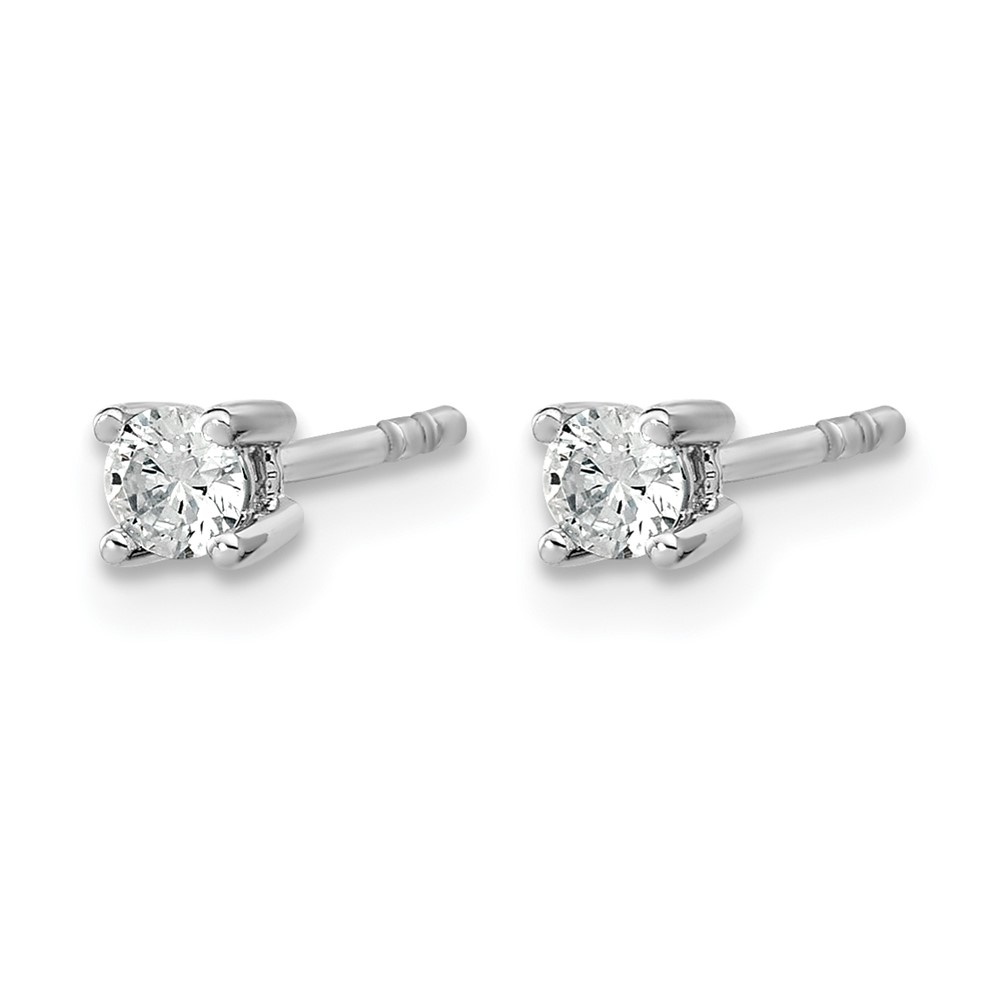 14k White Gold 1/5 ctw Lab Grown Diamond VS+ F+ Round 4 Prong Heavy Wt. Stud Earrings (EM1016-020-WLD)