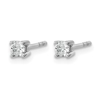 True Origin 14K White Gold 0.20 Carat Lab Grown Diamond VS+ F+ Round Four Prong Heavy Weight Complete Stud Earrings view 2