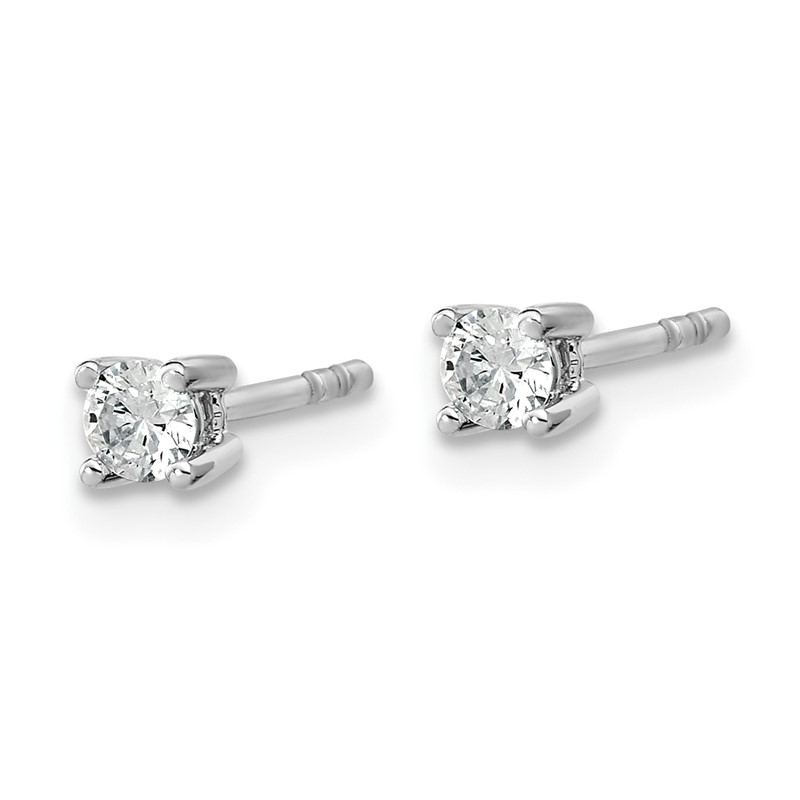 14k White Gold 1/5 ctw Lab Grown Diamond VS+ F+ Round 4 Prong Heavy Wt. Stud Earrings
