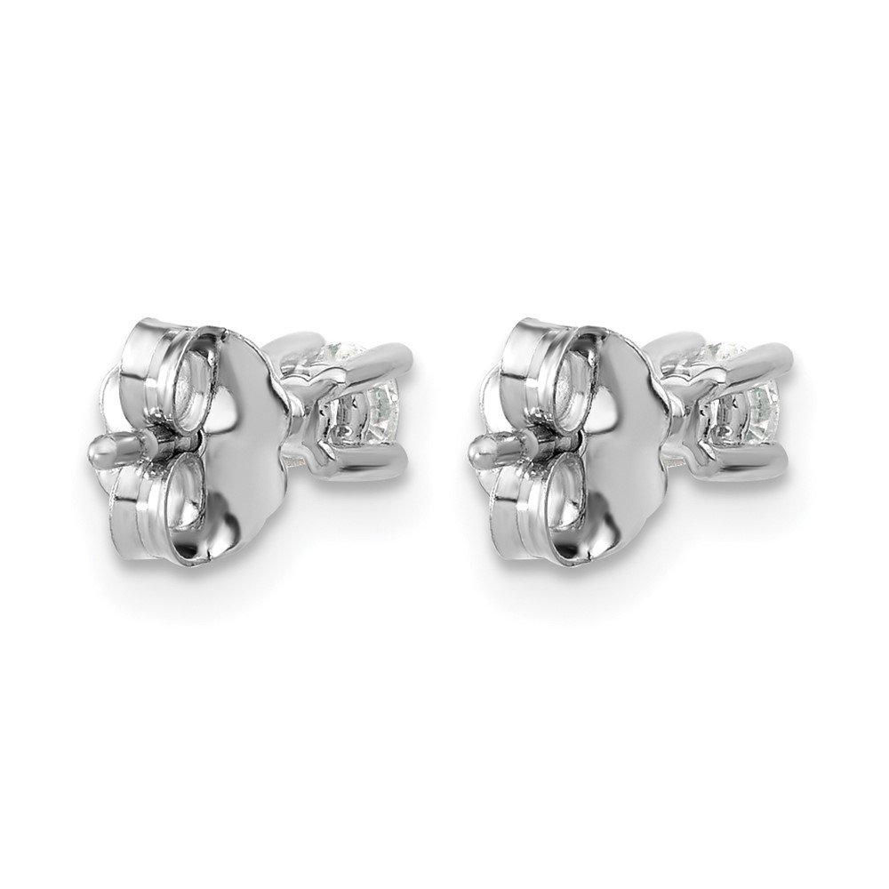14k White Gold 1/5 ctw Lab Grown Diamond VS+ F+ Round 4 Prong Heavy Wt. Stud Earrings (EM1016-020-WLD)