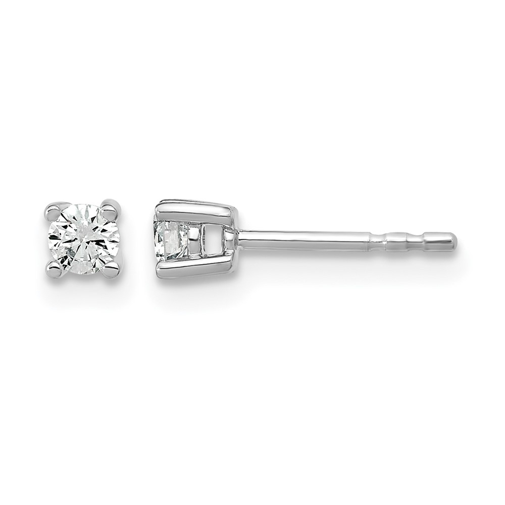 14k White Gold 1/5 ctw Lab Grown Diamond VS+ F+ Round 4 Prong Heavy Wt. Stud Earrings (EM1016-020-WLD)