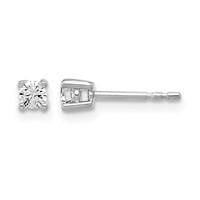 True Origin 14K White Gold 0.20 Carat Lab Grown Diamond VS+ F+ Round Four Prong Heavy Weight Complete Stud Earrings view 1