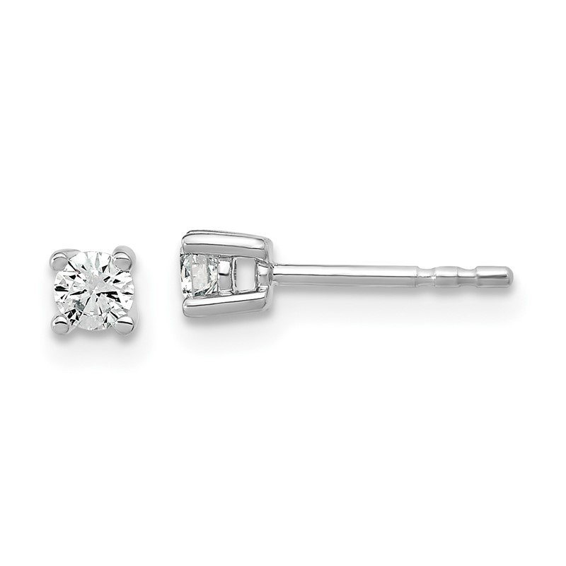 14k White Gold 1/5 ctw Lab Grown Diamond VS+ F+ Round 4 Prong Heavy Wt. Stud Earrings