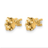 True Origin 14K Yellow Gold 0.20 Carat Lab Grown Diamond VS+ F+ Round Four Prong Heavy Weight Complete Stud Earrings view 4