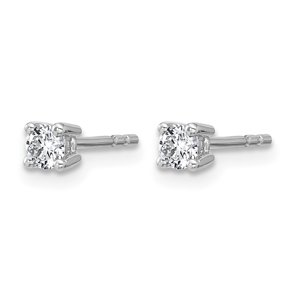 14k White Gold 1/4 ctw Lab Grown Diamond VS+ F+ Round 4 Prong Heavy Wt. Stud Earrings (EM1016-025-WLD)