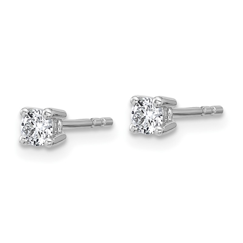 14k White Gold 1/4 ctw Lab Grown Diamond VS+ F+ Round 4 Prong Heavy Wt. Stud Earrings