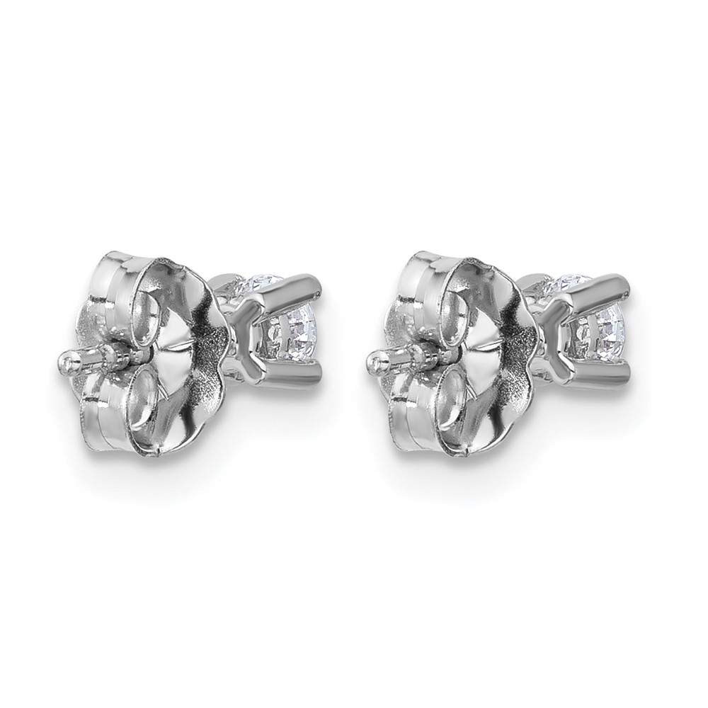 14k White Gold 1/4 ctw Lab Grown Diamond VS+ F+ Round 4 Prong Heavy Wt. Stud Earrings (EM1016-025-WLD)
