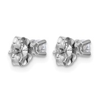 True Origin 14K White Gold 0.25 Carat Lab Grown Diamond VS+ F+ Round Four Prong Heavy Weight Complete Stud Earrings view 4