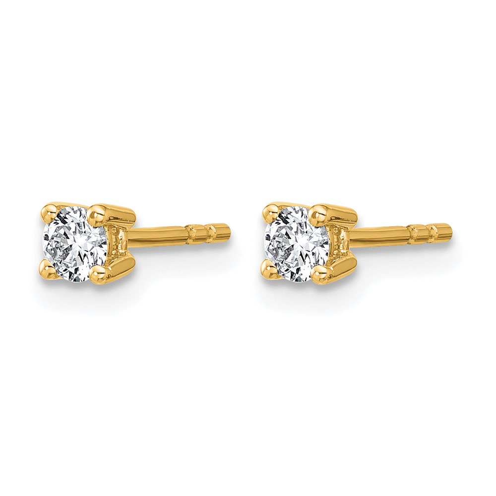 14k Yellow Gold 1/4 ctw Lab Grown Diamond VS+ F+ Round 4 Prong Heavy Wt. Stud Earrings (EM1016-025-LD)