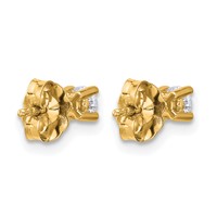 True Origin 14K Yellow Gold 0.25 Carat Lab Grown Diamond VS+ F+ Round Four Prong Heavy Weight Complete Stud Earrings view 4
