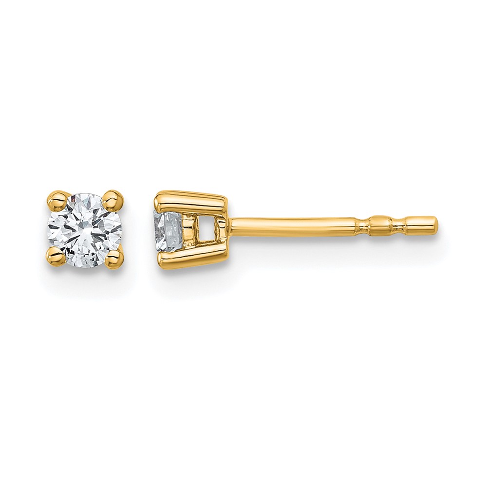 14k Yellow Gold 1/4 ctw Lab Grown Diamond VS+ F+ Round 4 Prong Heavy Wt. Stud Earrings (EM1016-025-LD)