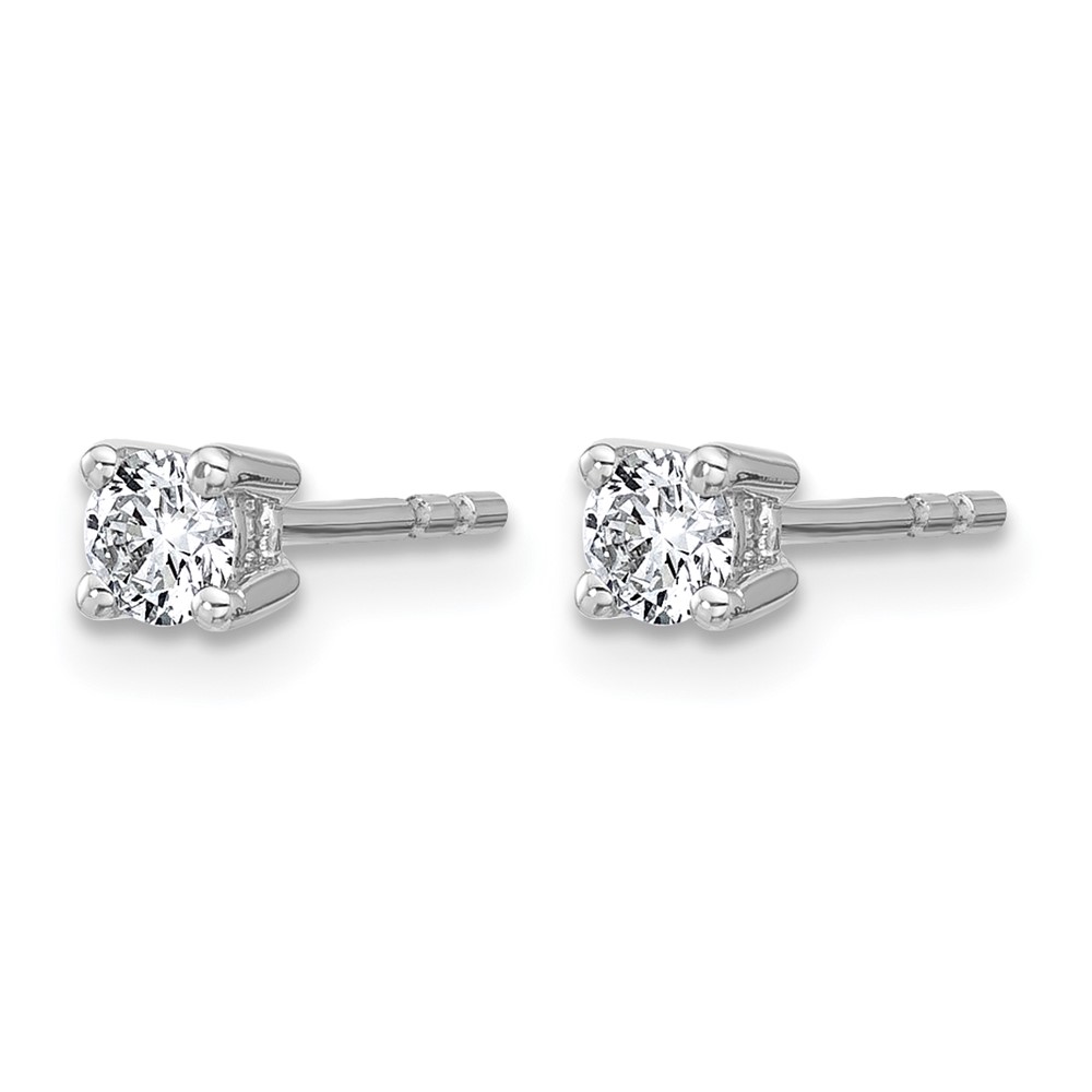 14k White Gold 1/3 ctw Lab Grown Diamond VS+ F+ Round 4 Prong Heavy Wt. Stud Earrings (EM1016-033-WLD)