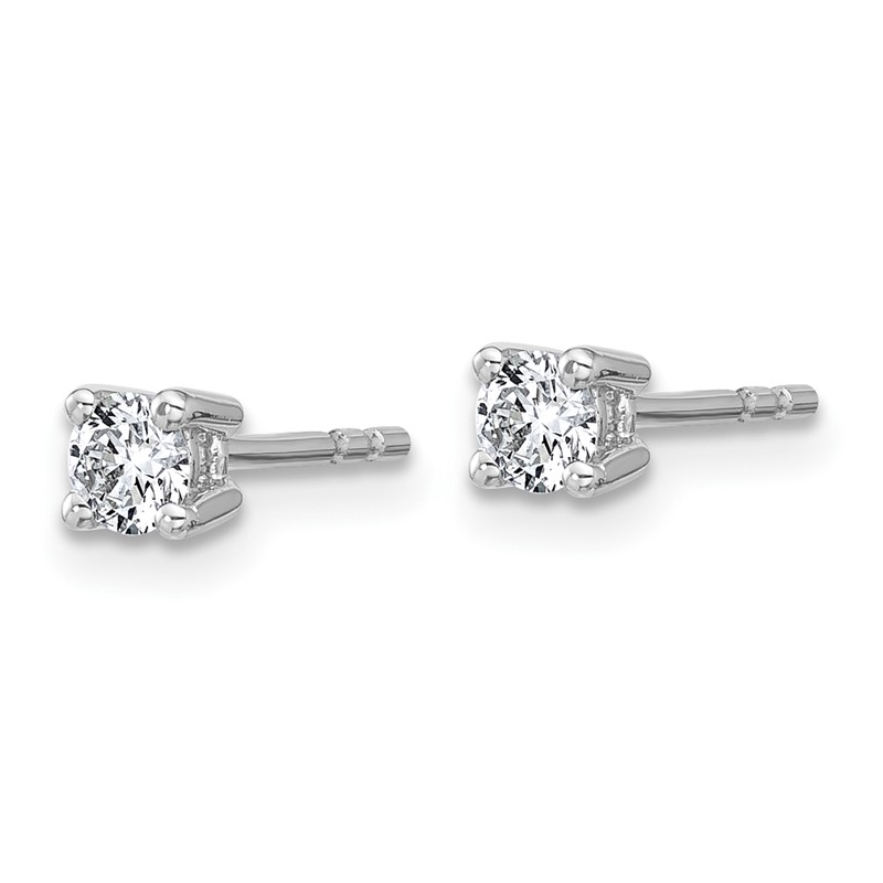 14k White Gold 1/3 ctw Lab Grown Diamond VS+ F+ Round 4 Prong Heavy Wt. Stud Earrings