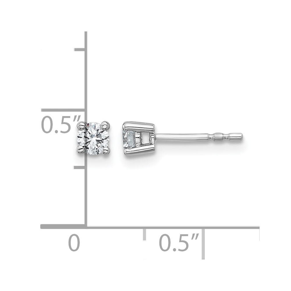 14k White Gold 1/3 ctw Lab Grown Diamond VS+ F+ Round 4 Prong Heavy Wt. Stud Earrings (EM1016-033-WLD)