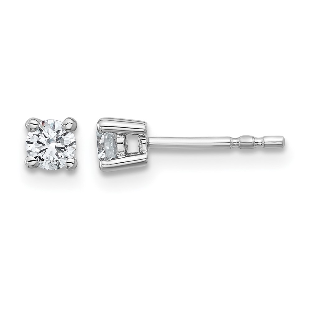 14k White Gold 1/3 ctw Lab Grown Diamond VS+ F+ Round 4 Prong Heavy Wt. Stud Earrings (EM1016-033-WLD)