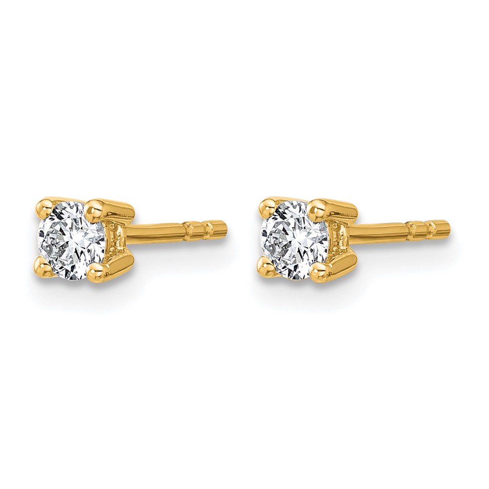 14k Yellow Gold 1/3 ctw Lab Grown Diamond VS+ F+ Round 4 Prong Heavy Wt. Stud Earrings (EM1016-033-LD)