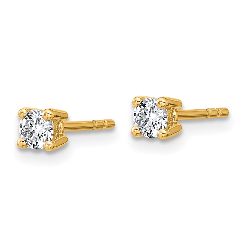 14k Yellow Gold 1/3 ctw Lab Grown Diamond VS+ F+ Round 4 Prong Heavy Wt. Stud Earrings