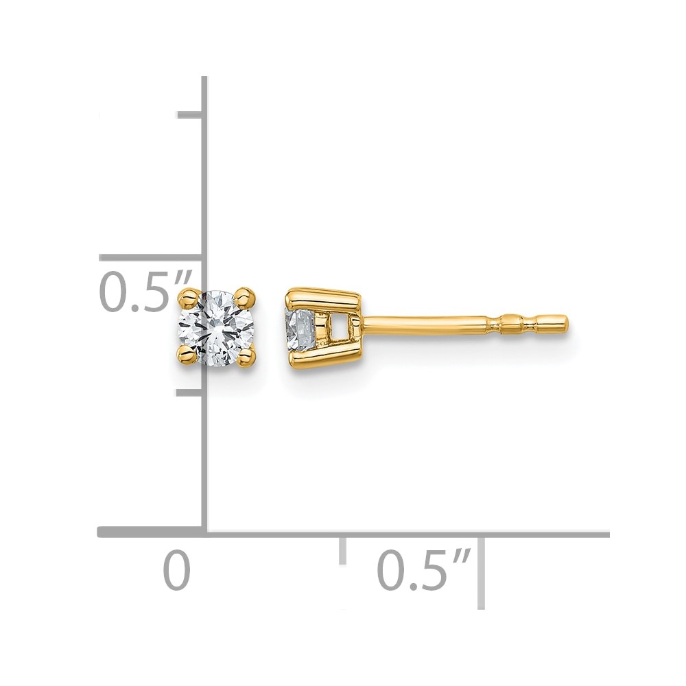 14k Yellow Gold 1/3 ctw Lab Grown Diamond VS+ F+ Round 4 Prong Heavy Wt. Stud Earrings (EM1016-033-LD)