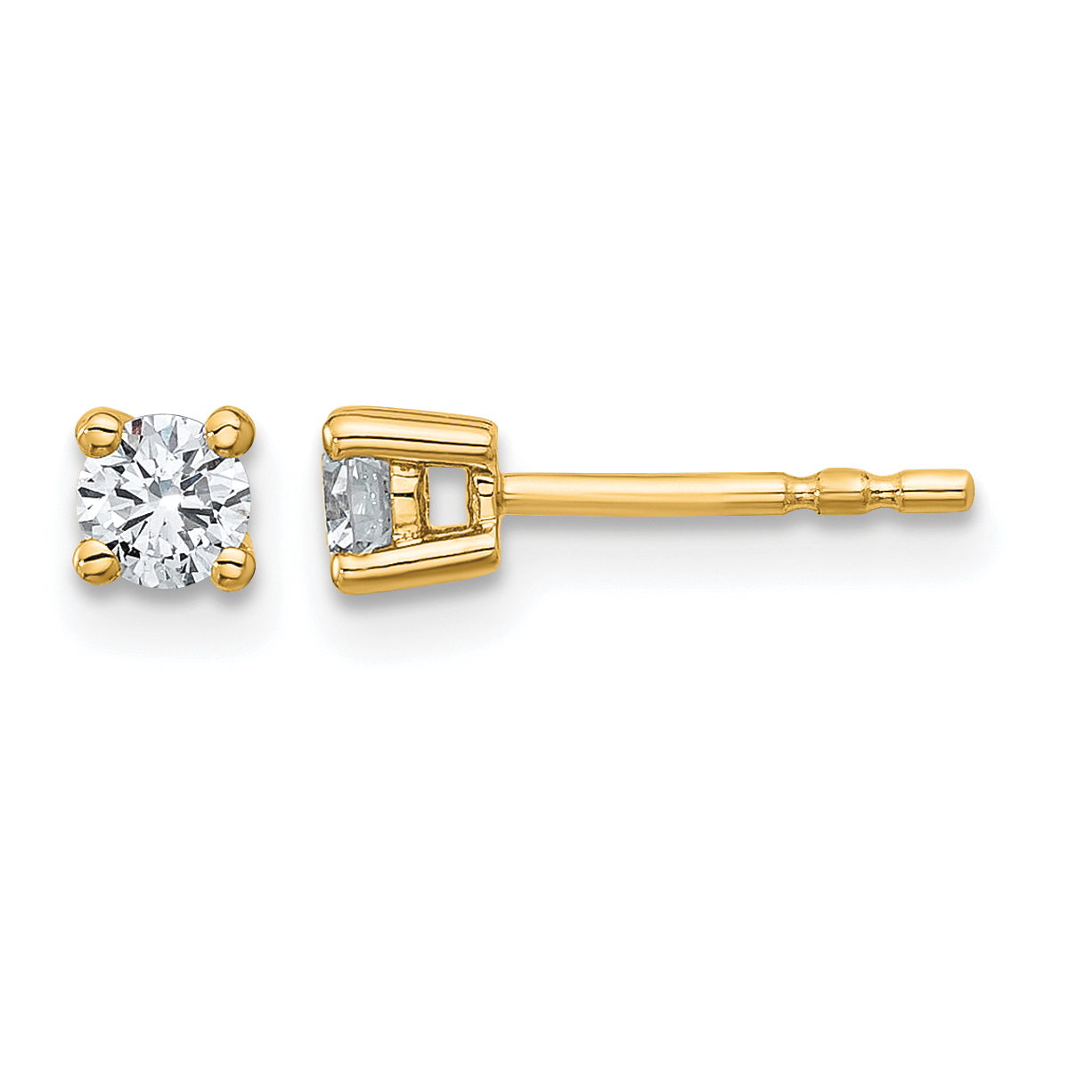 14k Yellow Gold 1/3 ctw Lab Grown Diamond VS+ F+ Round 4 Prong Heavy Wt. Stud Earrings (EM1016-033-LD)