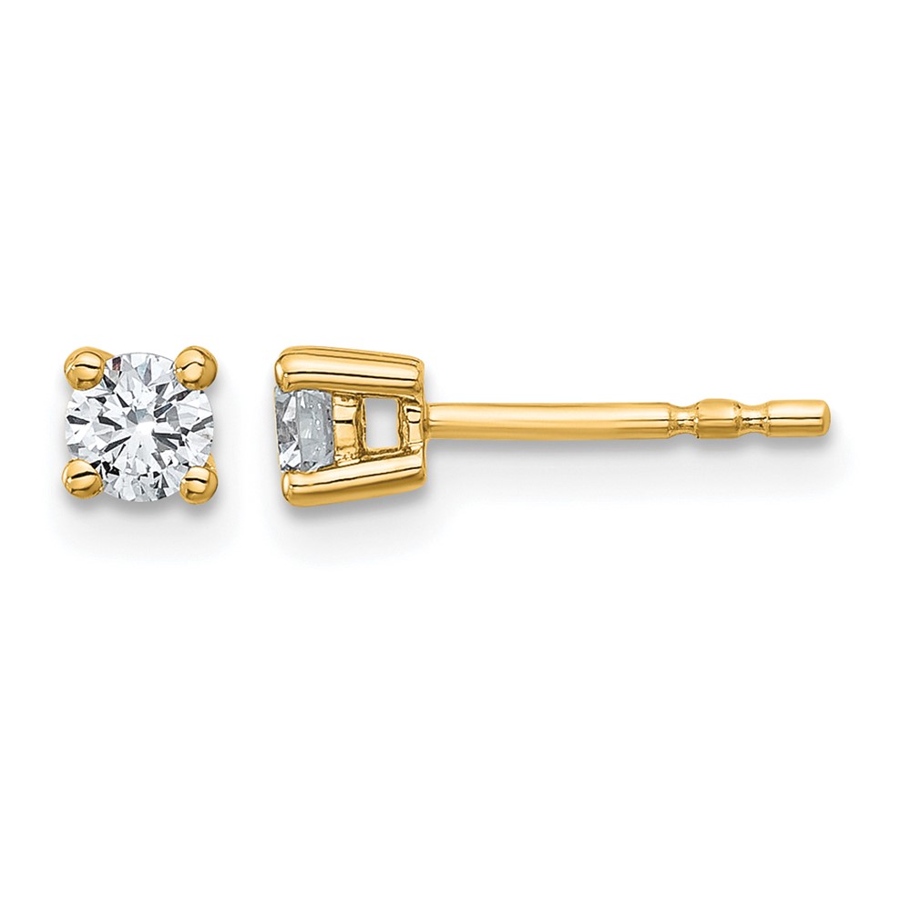 14k Yellow Gold 1/3 ctw Lab Grown Diamond VS+ F+ Round 4 Prong Heavy Wt. Stud Earrings (EM1016-033-LD)