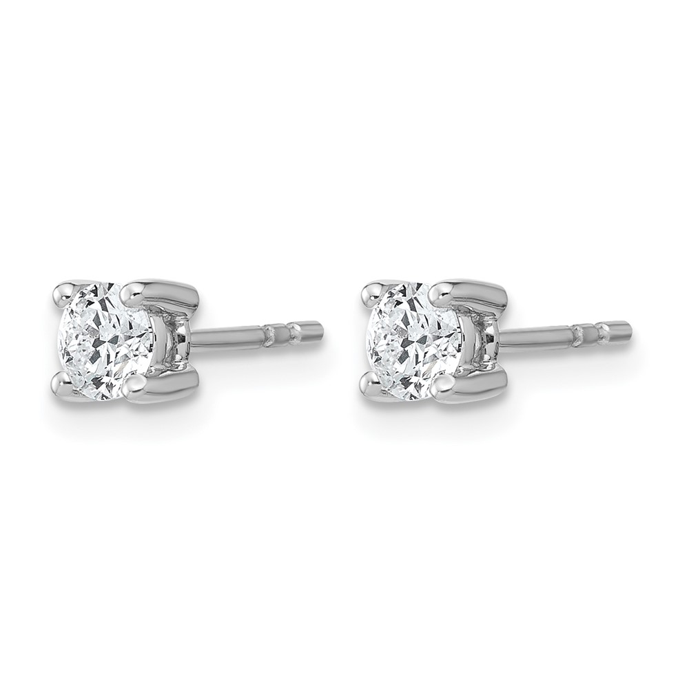 14k White Gold 1/2 ctw Lab Grown Diamond VS+ F+ Round 4 Prong Heavy Wt. Stud Earrings (EM1016-050-WLD)