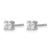 True Origin 14K White Gold 0.50 Carat Lab Grown Diamond VS+ F+ Round Four Prong Heavy Weight Complete Stud Earrings view 2