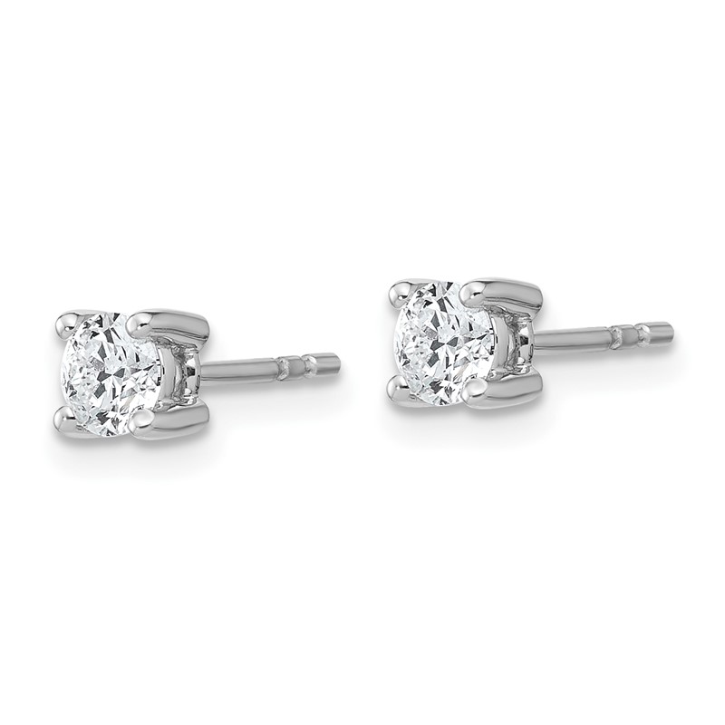 14k White Gold 1/2 ctw Lab Grown Diamond VS+ F+ Round 4 Prong Heavy Wt. Stud Earrings
