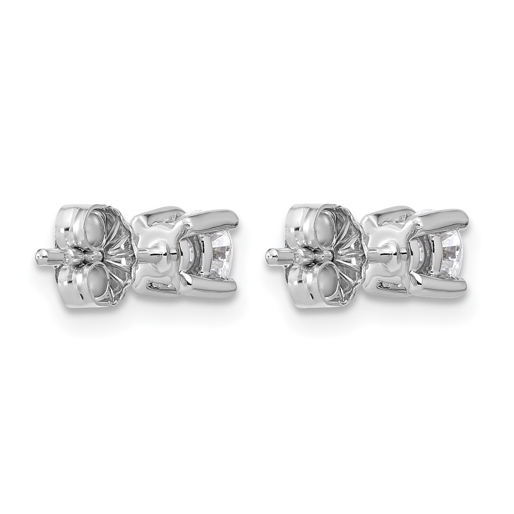 14k White Gold 1/2 ctw Lab Grown Diamond VS+ F+ Round 4 Prong Heavy Wt. Stud Earrings (EM1016-050-WLD)