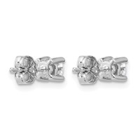True Origin 14K White Gold 0.50 Carat Lab Grown Diamond VS+ F+ Round Four Prong Heavy Weight Complete Stud Earrings view 4