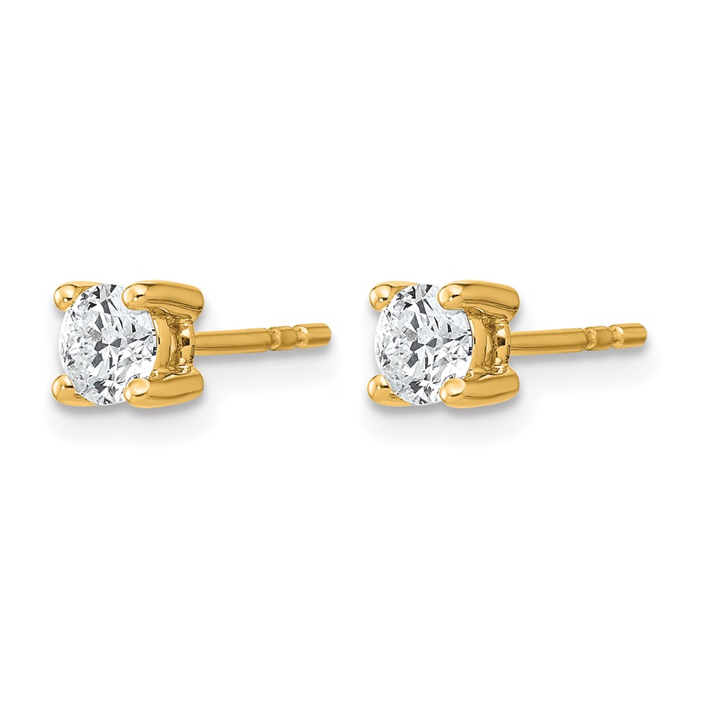 14k Yellow Gold 1/2 ctw Lab Grown Diamond VS+ F+ Round 4 Prong Heavy Wt. Stud Earrings (EM1016-050-LD)