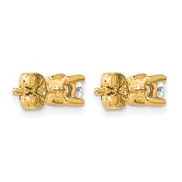 True Origin 14K Yellow Gold 0.50 Carat Lab Grown Diamond VS+ F+ Round Four Prong Heavy Weight Complete Stud Earrings view 4