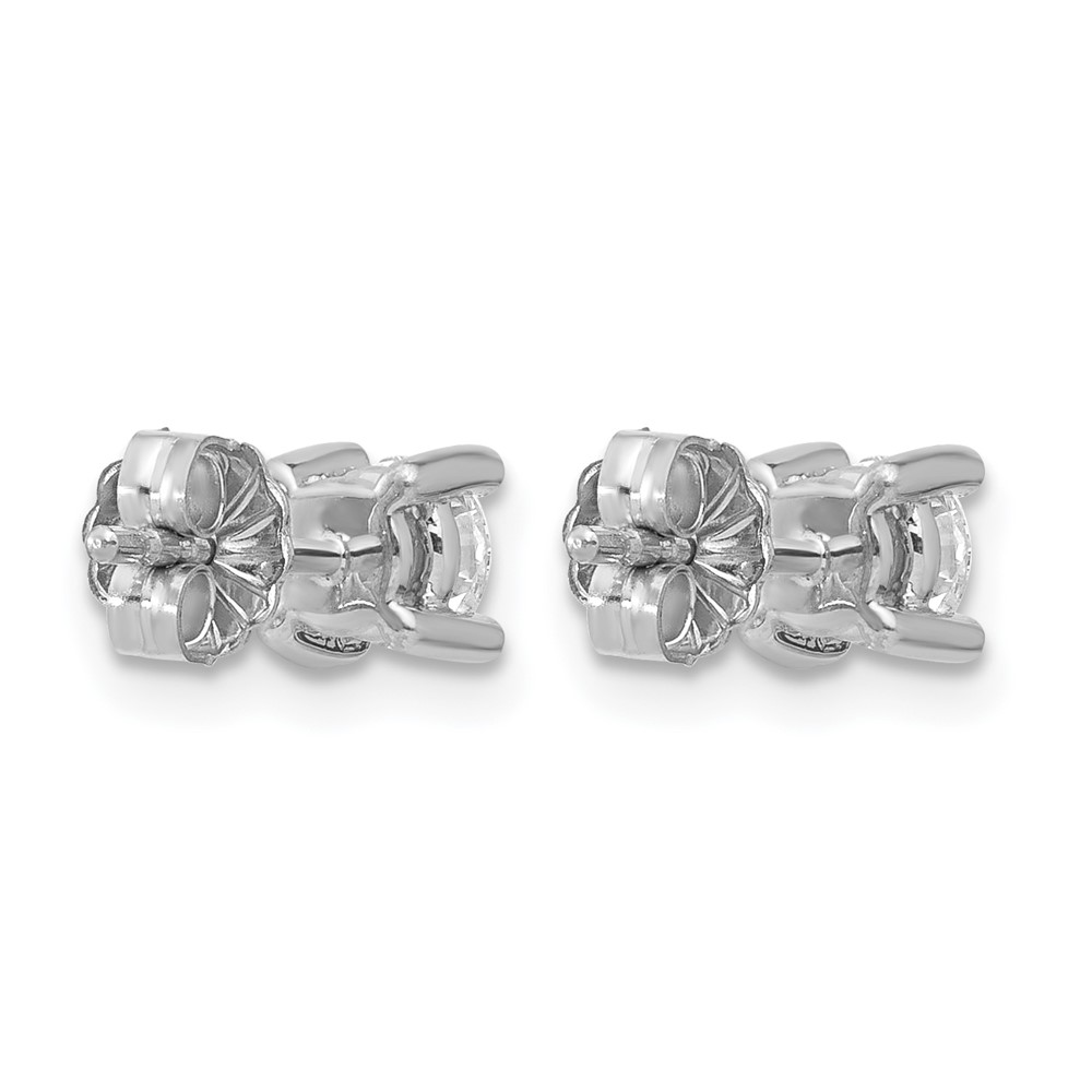 14k White Gold 2/3 ctw Lab Grown Diamond VS+ F+ Round 4 Prong Heavy Wt. Stud Earrings (EM1016-066-WLD)