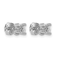 True Origin 14K White Gold 0.67 Carat Lab Grown Diamond VS+ F+ Round Four Prong Heavy Weight Complete Stud Earrings view 4