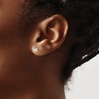 True Origin 14K Yellow Gold 0.67 Carat Lab Grown Diamond VS+ F+ Round Four Prong Heavy Weight Complete Stud Earrings view 3