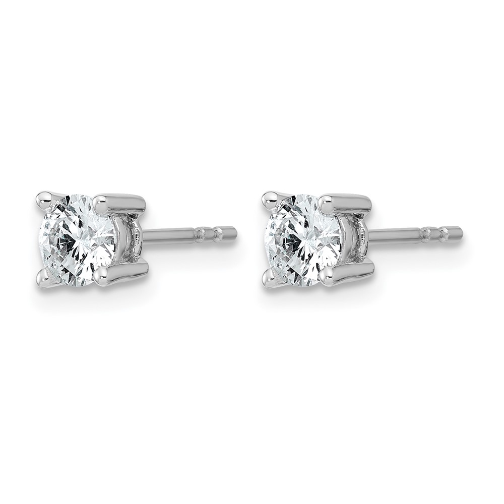 14k White Gold 3/4 ctw Lab Grown Diamond VS+ F+ Round 4 Prong Heavy Wt. Stud Earrings (EM1016-075-WLD)