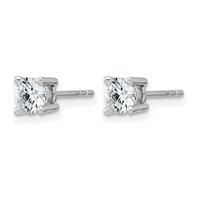 True Origin 14K White Gold 0.75 Carat Lab Grown Diamond VS+ F+ Round Four Prong Heavy Weight Complete Stud Earrings view 2