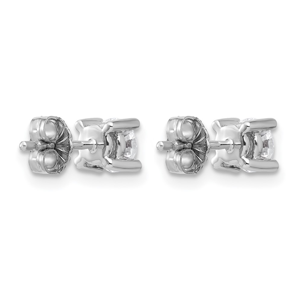14k White Gold 3/4 ctw Lab Grown Diamond VS+ F+ Round 4 Prong Heavy Wt. Stud Earrings (EM1016-075-WLD)