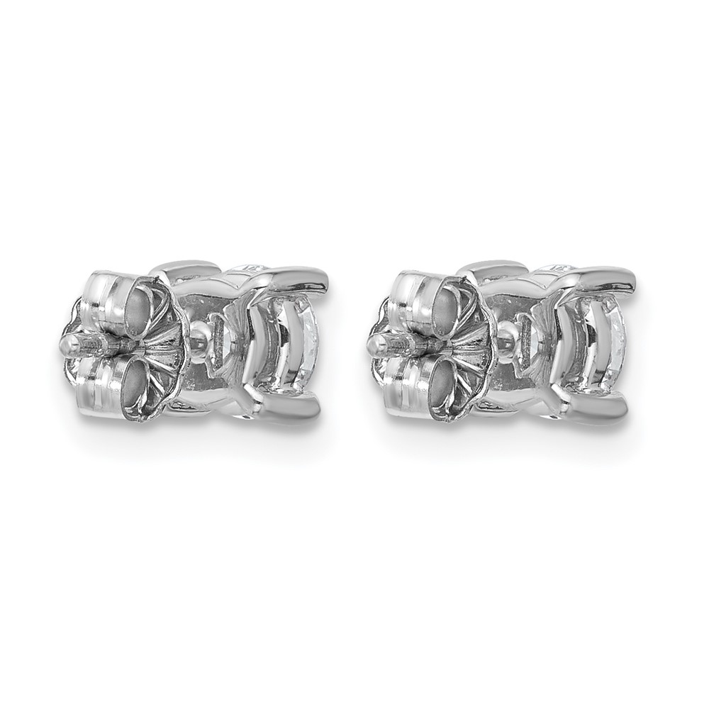 14k White Gold 1 ctw Lab Grown Diamond VS+ F+ Round 4 Prong Heavy Wt. Stud Earrings (EM1016-100-WLD)