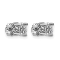 True Origin 14K White Gold 1 Carat Lab Grown Diamond VS+ F+ Round Four Prong Heavy Weight Complete Stud Earrings view 4