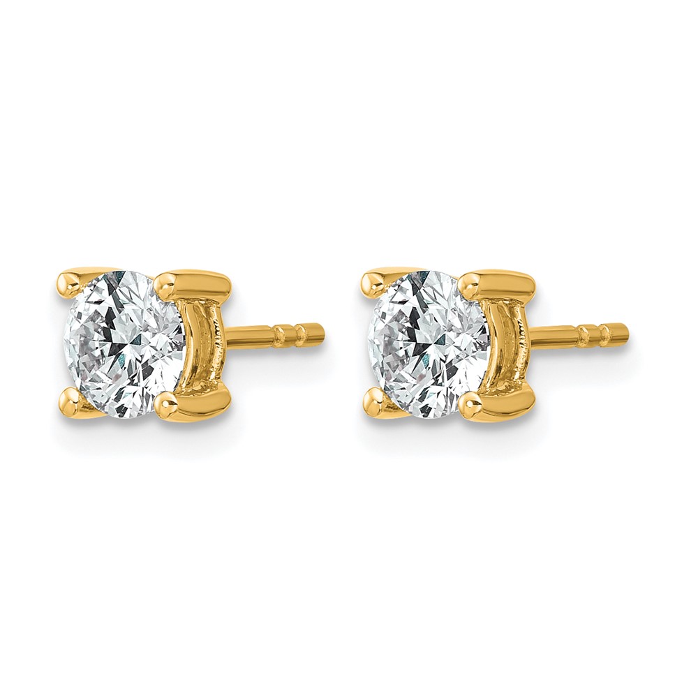 14k Yellow Gold 1 ctw Lab Grown Diamond VS+ F+ Round 4 Prong Heavy Wt. Stud Earrings (EM1016-100-LD)