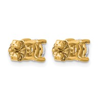 True Origin 14K Yellow Gold 1 Carat Lab Grown Diamond VS+ F+ Round Four Prong Heavy Weight Complete Stud Earrings view 4