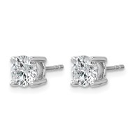 True Origin 14K White Gold 1.50 Carat Lab Grown Diamond VS+ F+ Round Four Prong Heavy Weight Complete Stud Earrings view 2