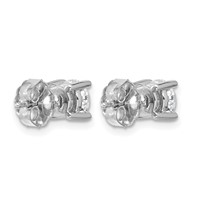 True Origin 14K White Gold 1.50 Carat Lab Grown Diamond VS+ F+ Round Four Prong Heavy Weight Complete Stud Earrings view 4