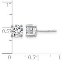 True Origin 14K White Gold 1.50 Carat Lab Grown Diamond VS+ F+ Round Four Prong Heavy Weight Complete Stud Earrings view 5