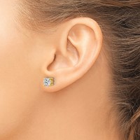 True Origin 14K Yellow Gold 1.50 Carat Lab Grown Diamond VS+ F+ Round Four Prong Heavy Weight Complete Stud Earrings view 3