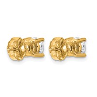 True Origin 14K Yellow Gold 1.50 Carat Lab Grown Diamond VS+ F+ Round Four Prong Heavy Weight Complete Stud Earrings view 4