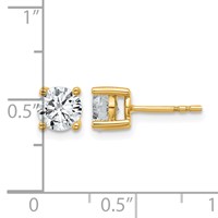 True Origin 14K Yellow Gold 1.50 Carat Lab Grown Diamond VS+ F+ Round Four Prong Heavy Weight Complete Stud Earrings view 5