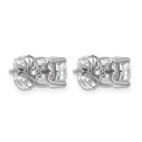 True Origin 14K White Gold 2 Carat Lab Grown Diamond VS+ F+ Round Four Prong Heavy Weight Complete Stud Earrings view 4