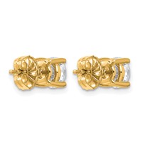 True Origin 14K Yellow Gold 2 Carat Lab Grown Diamond VS+ F+ Round Four Prong Heavy Weight Complete Stud Earrings view 4