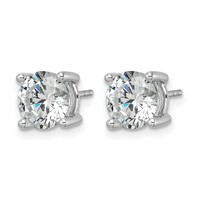 True Origin 14K White Gold 3 Carat Lab Grown Diamond VS+ F+ Round Four Prong Heavy Weight Complete Stud Earrings view 2